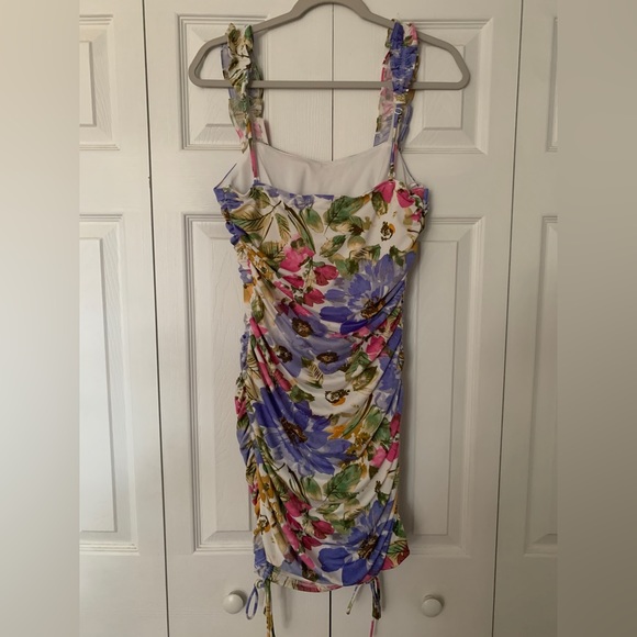 Lulu's Floral Ruched Mini Dress - Picture 7 of 8